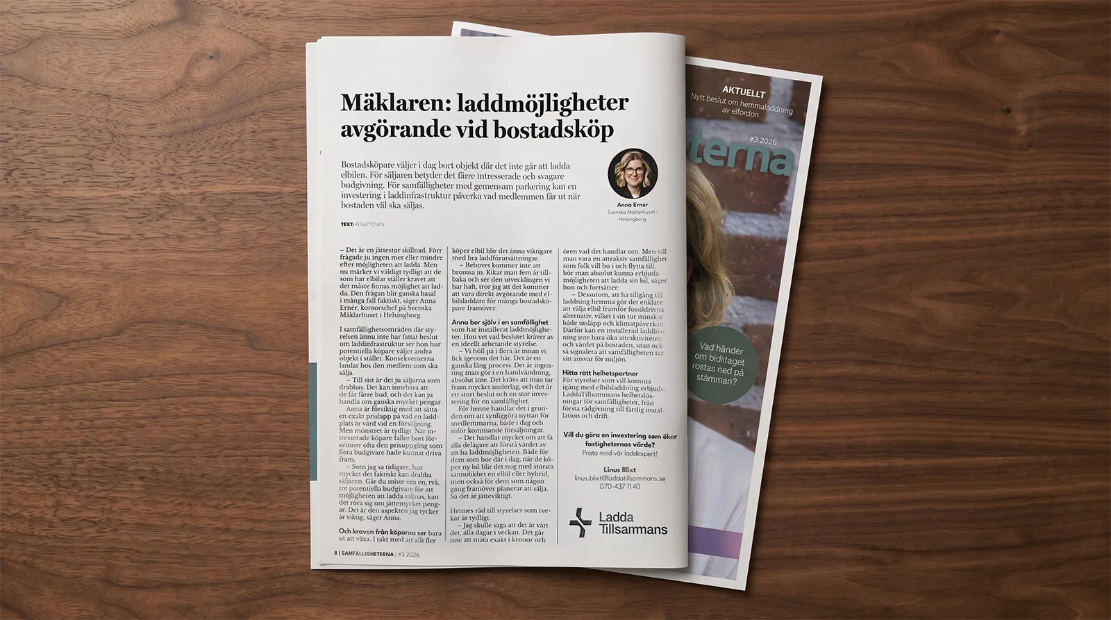 Mäklaren Anna Ernér uttalar sig om hur elbilsladdning ökar värdet på bostaden